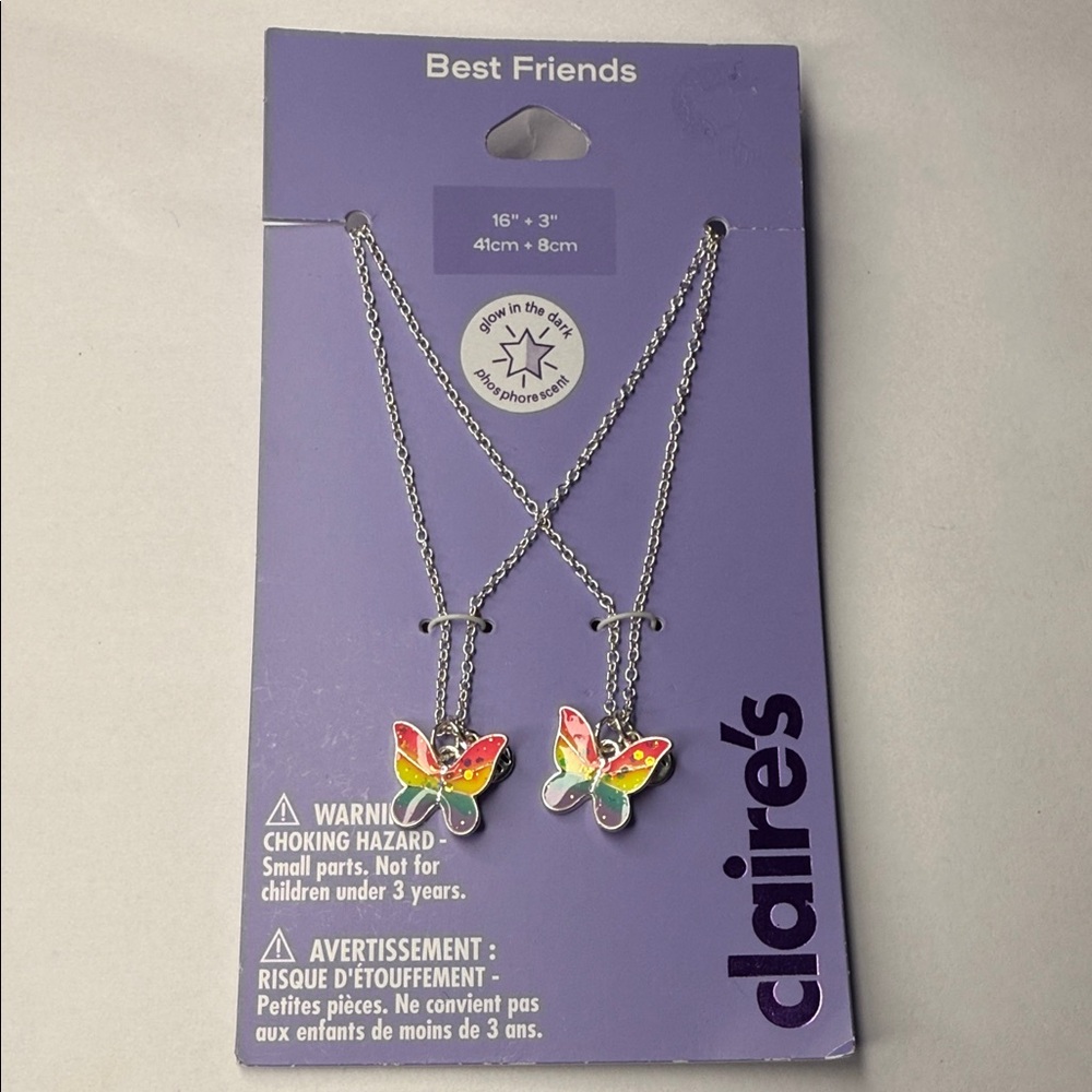 Claire's Silver Necklaces with Colorful Butterfly Pendants